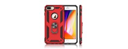 For Apple iPhone 8 Plus/7 Plus DOT Thick Beautiful Hybrid Case Cover - Black/Red