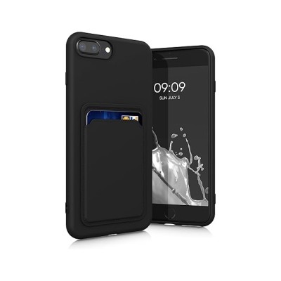 For Apple iPhone 8 Plus/7 Plus ELEGANT Wallet Case ID Money Holder Case Cover - Black