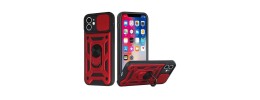 For Apple iPhone 8 Plus/7 Plus ELITE Camera Push Magnetic Ring Stand Hybrid Case Cover - Red