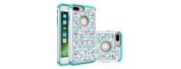 For Apple iPhone 8 Plus/7 Plus Exotic ShockProof Design Hybrid Case Cover - Exotic Flamingo