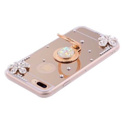 For Apple iPhone 8 Plus/7 Plus Full Diamond with Ornaments Case Cover - Smoke Exquisite Garden