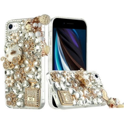 For Apple iPhone 8 Plus/7 Plus Full Diamond with Ornaments Hard TPU Case Cover - Ultimate Multi Ornament