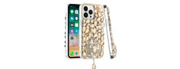 For Apple iPhone 8 Plus/7 Plus Jewel Full Diamond Bling Case Cover - Gold