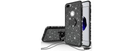 For Apple iPhone 8 Plus/7 Plus Jewel Full Diamond Bling Case Cover - Smoke