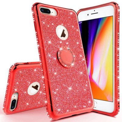 For Apple iPhone 8 Plus/7 Plus Party Diamond Bumper Bling Hybrid Case Cover - Red