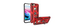 For Apple iPhone 8 Plus/7 Plus Ring Magnetic Kickstand Hybrid Case Cover - Red