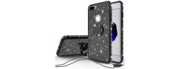 For Apple iPhone 8 Plus/7 Plus SPLENDID Glitter BOW Design TPU Case Cover - Black