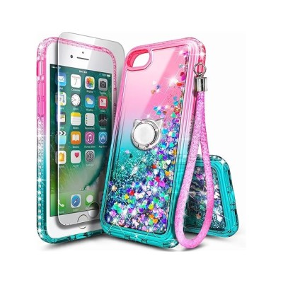 For Apple iPhone 8 Plus/7 Plus SPLENDID Glitter BOW Design TPU Case Cover - Blue