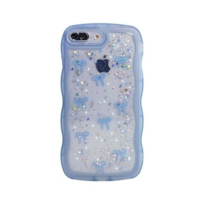 For Apple iPhone 8 Plus/7 Plus SPLENDID Glitter Butterfly Design TPU Case Cover - Blue