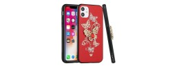 For Apple iPhone 8 Plus/7 Plus SPLENDID Glitter Butterfly Design TPU Case Cover - Red