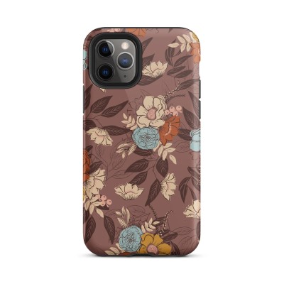 For Apple iPhone 8 Plus/7 Plus SPLENDID Glitter Good Luck Floral Design TPU Case Cover - Brown