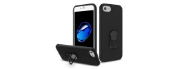 For Apple iPhone 8 Plus/7 Plus Superior 3in1 Magnetic Ring Stand Case Cover - Black