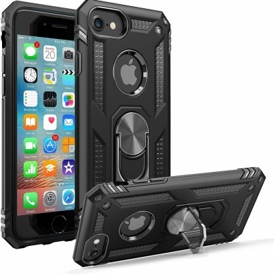 For Apple iPhone 8 Plus/7 Plus Thunder Kickstand Hybrid Case Cover - Black