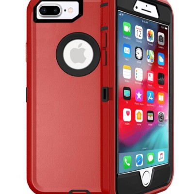 For Apple iPhone 8 Plus/7 Plus Thunder Kickstand Hybrid Case Cover - Red