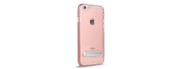 For Apple iPhone 8 Plus/7 Plus Transparent Clear Hybrid with Matching Metal Buttons and Camera Protection - Rose Gold