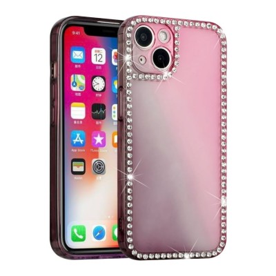 For Apple iPhone 8 Plus/7 Plus Two Tone Gradient Big Diamond All Around TPU Case Cover - Pink