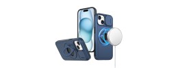 For Apple iPhone 8 Plus/7 Plus Well Protective Magentic Ring Stand Camera Protective Cover Case - Blue