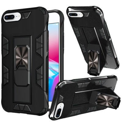 For Apple iPhone 8 Plus/7 Plus/6 Plus Optimum Magnetic RingStand Case Cover - Black
