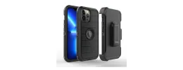 For Apple iPhone 14 PRO MAX 6.7" V 3in1 Combo Kickstand Holster Cover Case - Black