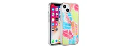 For Apple iPhone XR Floral IMD Chrome Design Shockproof Hybrid Case Cover - Foral A