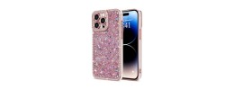 For Apple iPhone 14 PRO 6.1" Rhombus Bling Glitter Diamond Case Cover - Rose Pink