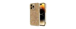 For Apple iPhone 14 PRO 6.1" Rhombus Bling Glitter Diamond Case Cover - Gold