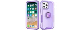 For Apple iPhone 11 Pro MAX (XI6.5) Superior 3in1 Magnetic Ring Stand Case Cover - Bright Purple