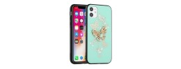 For Apple iPhone 14 PRO MAX 6.7" Full Diamond with Ornaments Hard TPU Case Cover - Green Love Bird