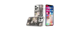 For Apple iPhone 14 PRO 6.1" Full Diamond with Ornaments Case Cover - Pearl Flowers with Perfume Smoke