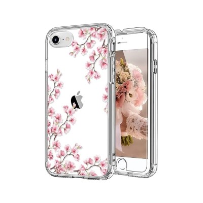 For Apple iPhone SE2 (2020) 8/7 ART IMD Chrome Beautiful Design ShockProof Case Cover - Floral B