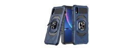For Apple iPhone XR ALLOY Magnetic RingStand Tough Hybrid Case Cover - Dark Blue
