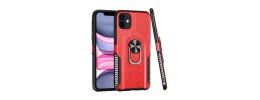 For Apple iPhone XR AQUA Strong Magnetic Ring Stand Hybrid Case Cover - Red
