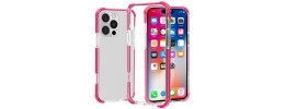 For Apple iPhone XR Acrylic Tough 2.5mm Transparent ShockProof Hybrid Case Cover - Hot Pink