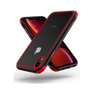 For Apple iPhone XR Acrylic Tough 2.5mm Transparent ShockProof Hybrid Case Cover - Red