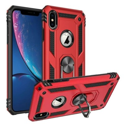 For Apple iPhone XR Alien Design Shockproof Kickstand Magnetic Hybrid Case Cover - Red
