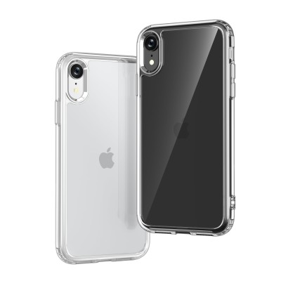 For Apple iPhone XR Clear Transparent Hybrid Case Cover - Clear PC + Black TPU
