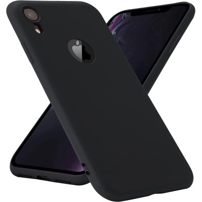 For Apple iPhone XR Electroplated Fashion Solid Color TPU Case Cover - Black
