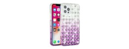 For Apple iPhone XR Full Diamond with Ornaments Hard TPU Case Cover - Purple Love Bird