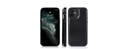 For Apple iPhone XR Luxury Vertical Magnetic Button Card ID Holder PU Leather Case Cover - Black