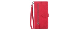 For Apple iPhone XR Premium Wallet MultiCard Holder Money Zipper With Magnetic Flap - Red