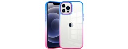 For Apple iPhone XR Radiant Two Tone Transparent Thick Hybrid Case Cover - Purple/Blue