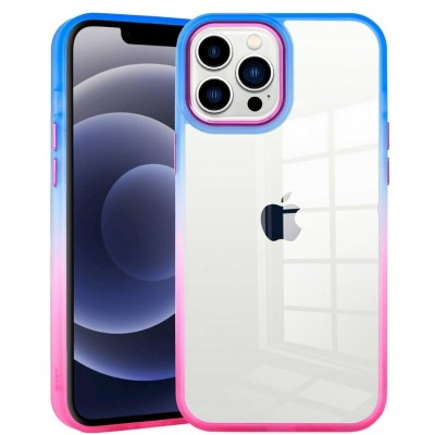 For Apple iPhone XR Radiant Two Tone Transparent Thick Hybrid Case Cover - Purple/Blue