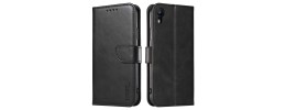 For Apple iPhone XR Retro Wallet Card Holder Case Cover - Black