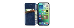 For Apple iPhone XR Retro Wallet Card Holder Case Cover - Dark Blue
