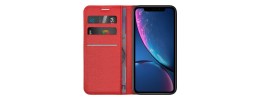 For Apple iPhone XR Retro Wallet Card Holder Case Cover - Red