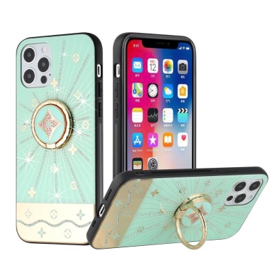 For Apple iPhone XR SPLENDID Diamond Glitter Ornaments Engraving Case Cover - Harmony Rays Teal
