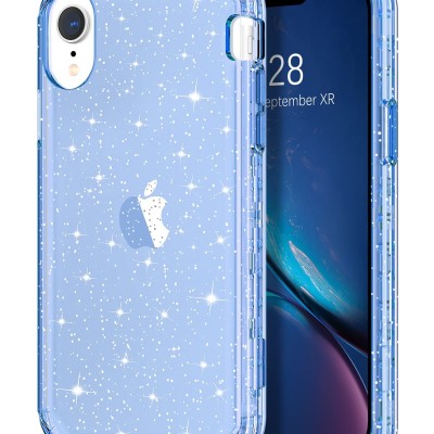 For Apple iPhone XR SPLENDID Glitter BOW Design TPU Case Cover - Blue
