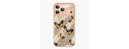 For Apple iPhone XR SPLENDID Glitter Butterfly Design TPU Case Cover - Brown