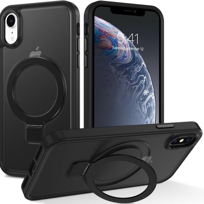 For Apple iPhone XR Stellar Hybrid IMD Design Ring Stand Cover Case - D