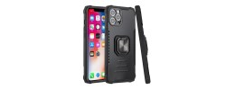 For Apple iPhone XR Superior 3in1 Magnetic Ring Stand Case Cover - Black